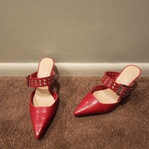 Jessica Simpson Farzan Red Croc Print Pump, Sz 8.5